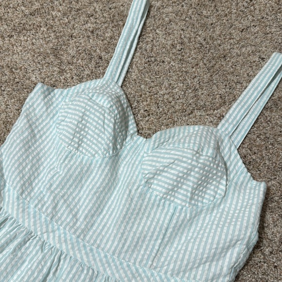 BB Dakota Light Blue and White Striped Sundress - Picture 2 of 9